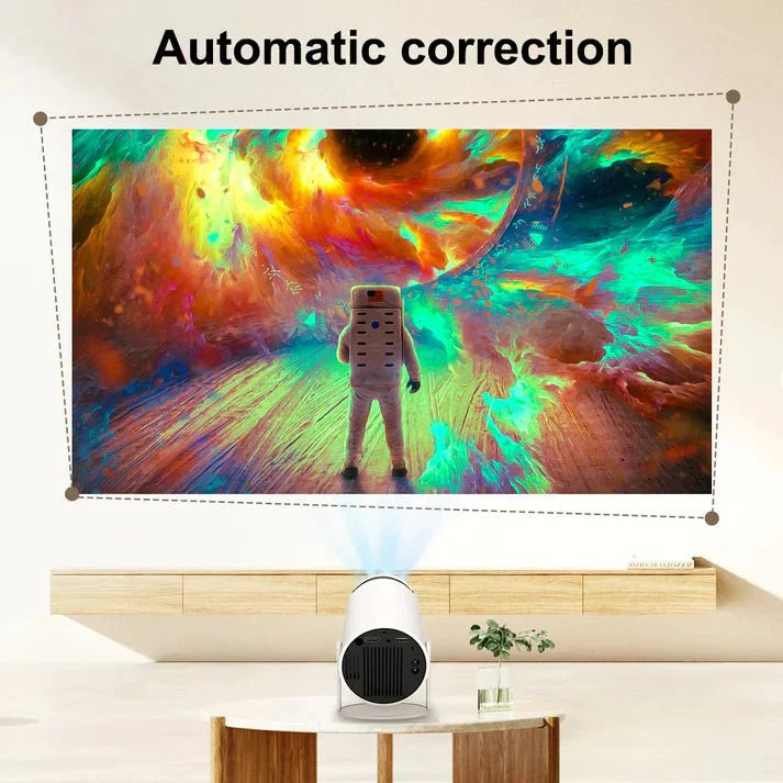 "4K Portable HD Projector - Bluetooth, WiFi6, Smart Home Cinema"